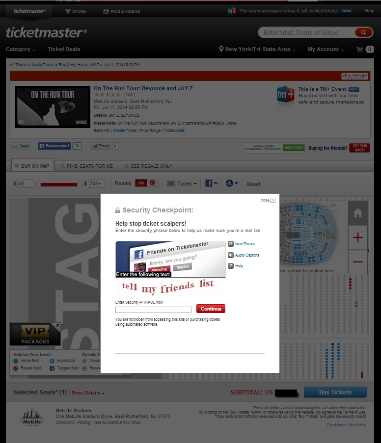 recaptcha ticketmaster tips