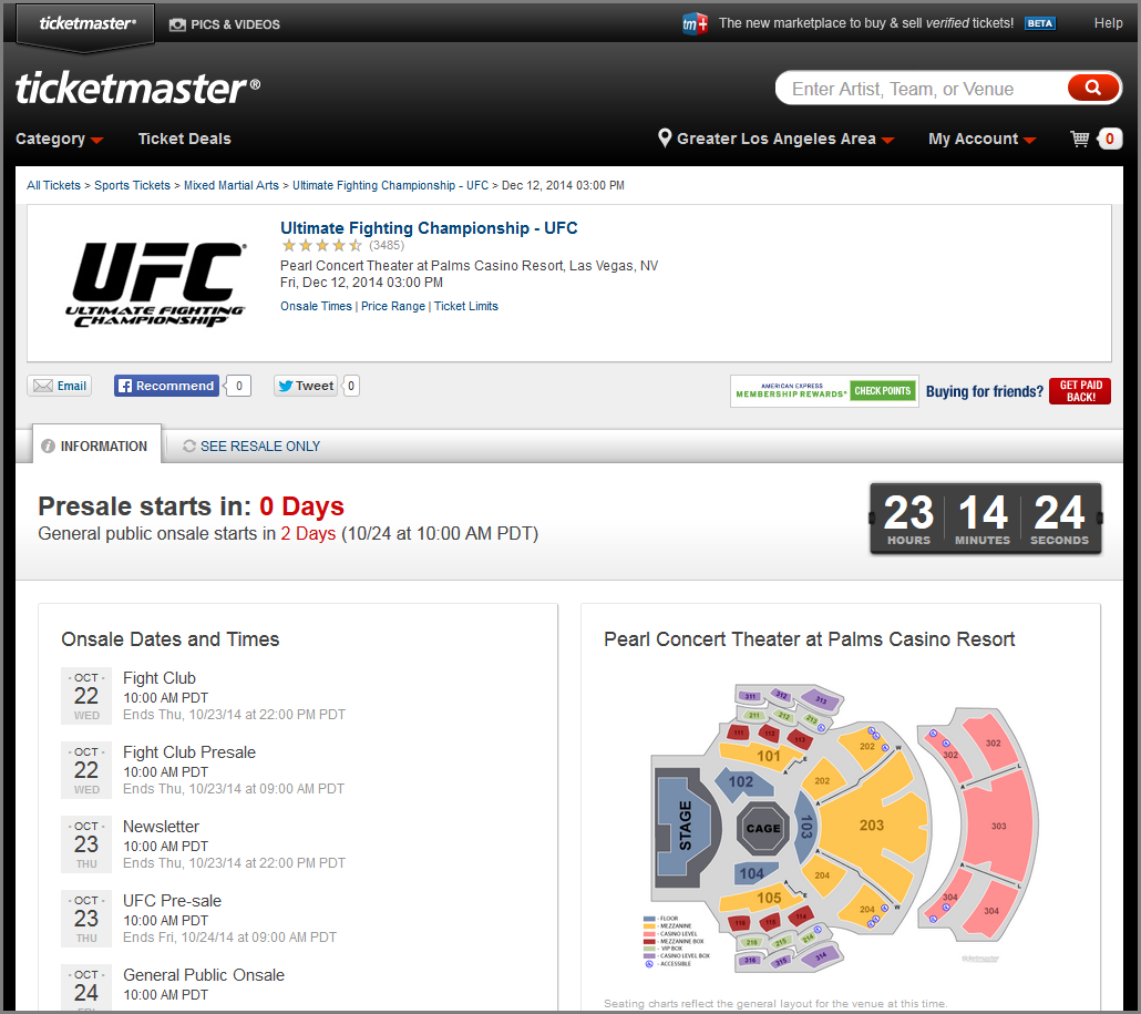 Ticketmaster's Onsale, Presale Ticket Countdown Clock