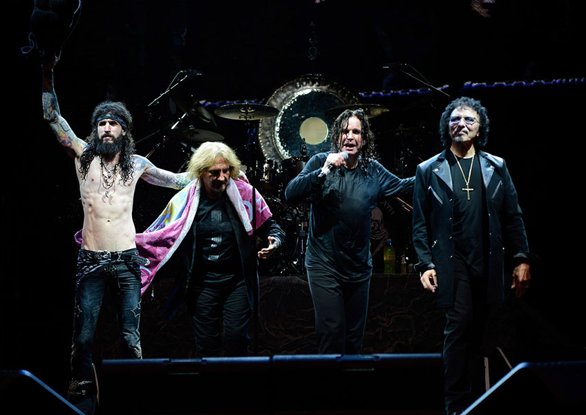 Black Sabbath perform during their "13" Tour at PNC Bank Arts Center on August 4, 2013 in Holmdel, New Jersey