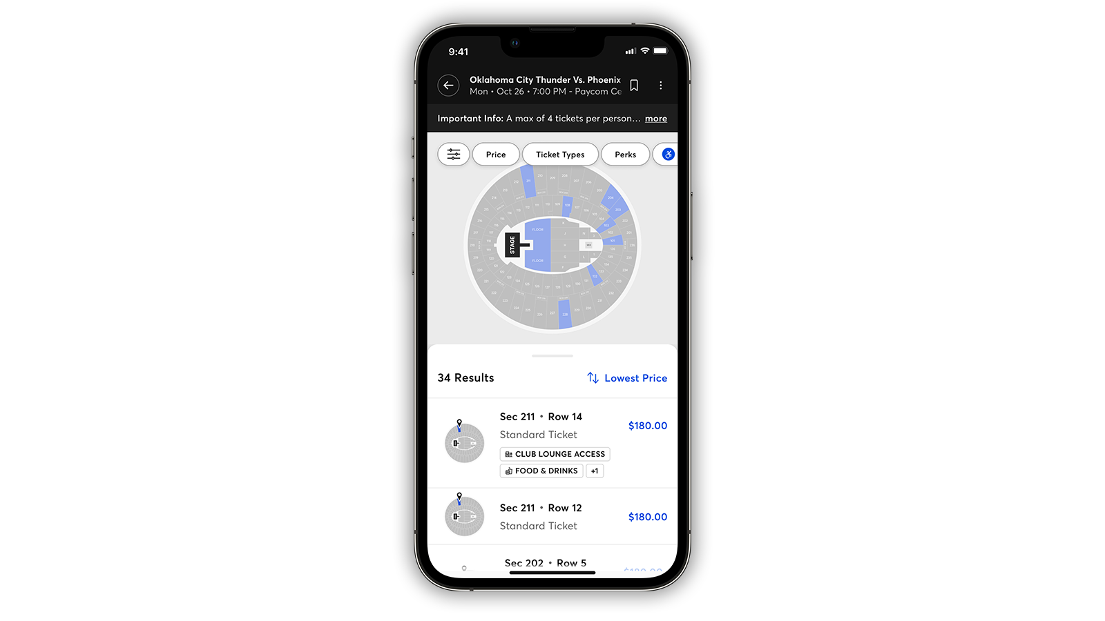 ticketmaster app event page