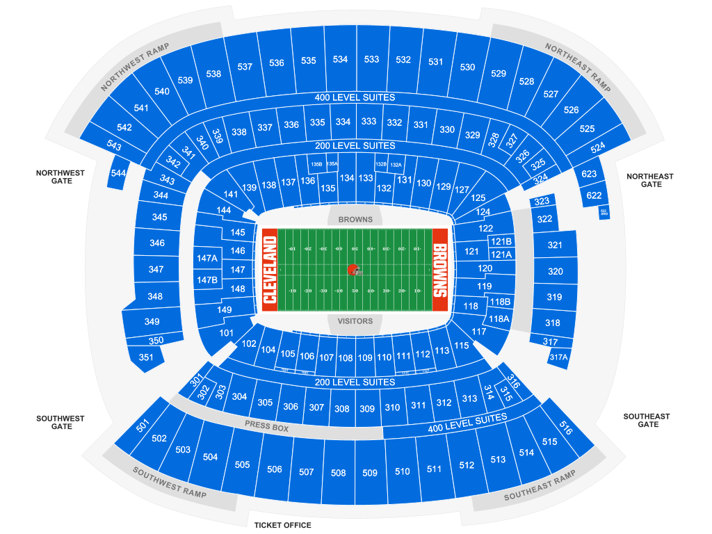 Cleveland Browns at Huntington Bank Field seat map
