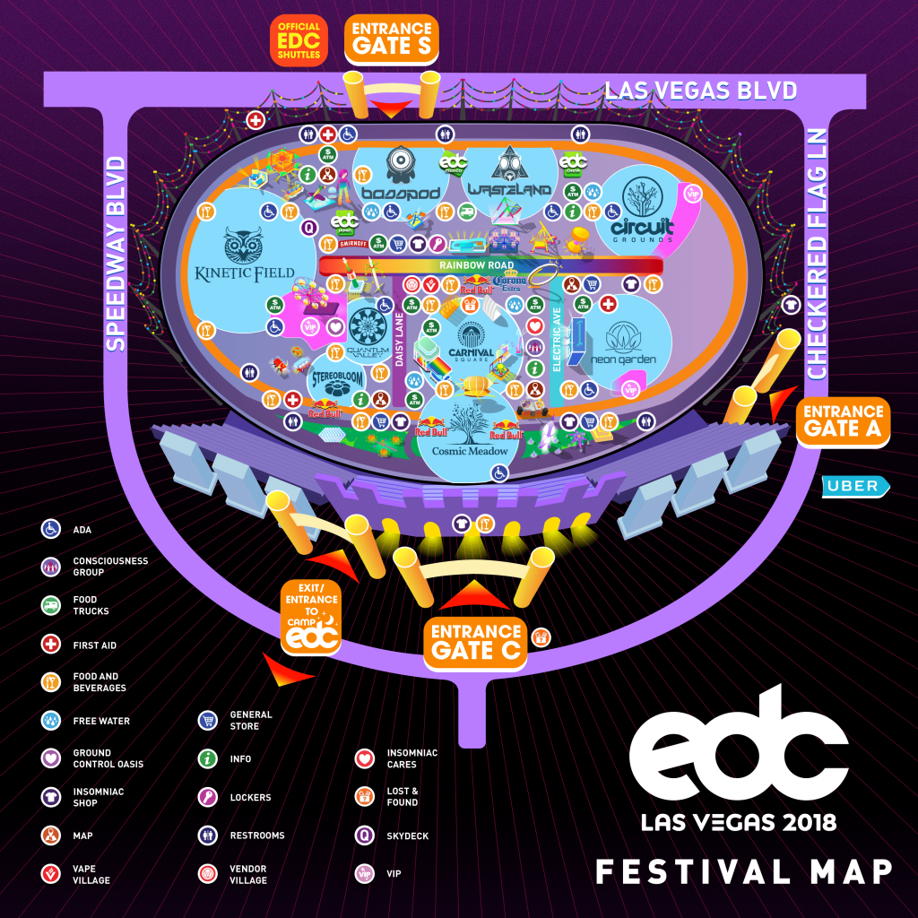 EDC Las Vegas 2018 Festival Map