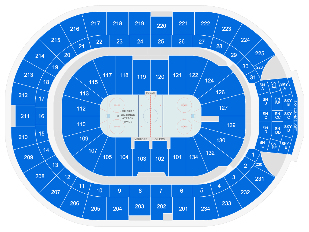 Edmonton Oilers at Rogers Place seat map