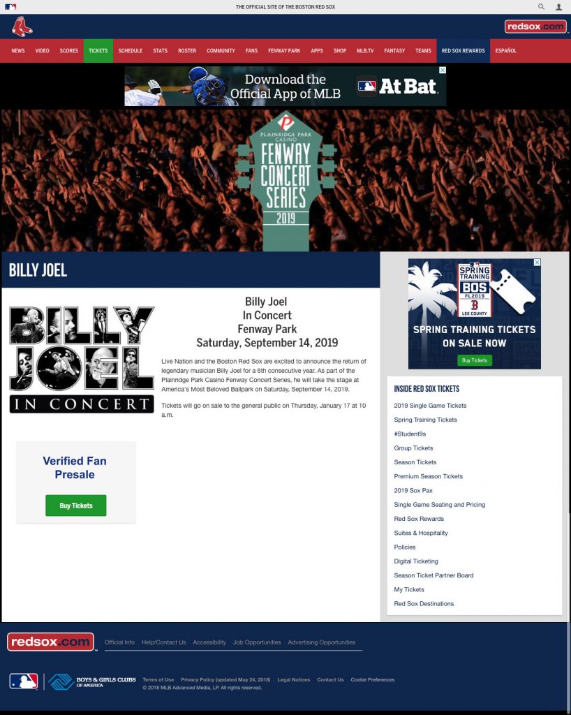 Ticket Shopping Guide Billy Joel Live in Boston Ticketmaster Blog