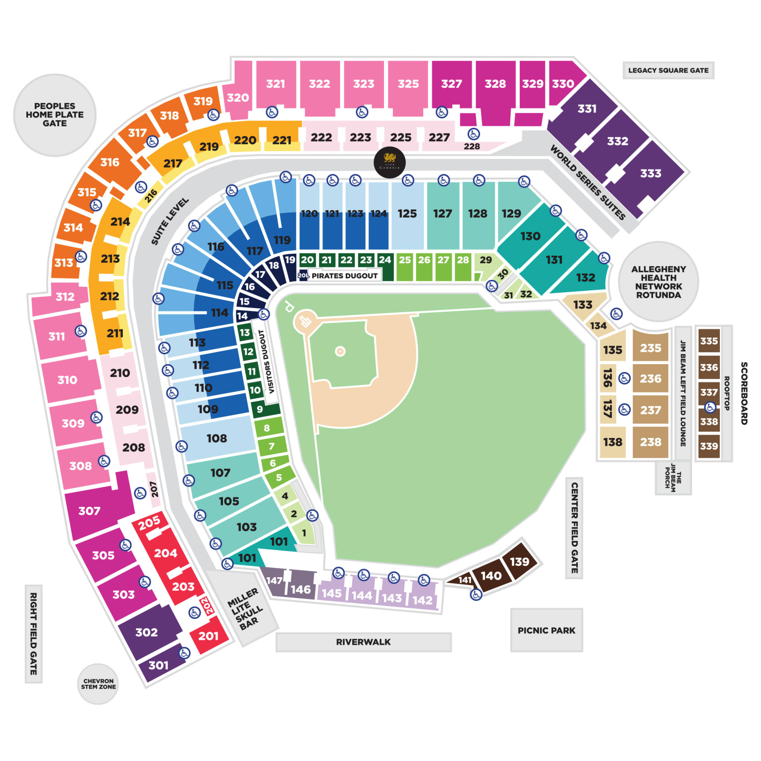 PNC Park seating chart