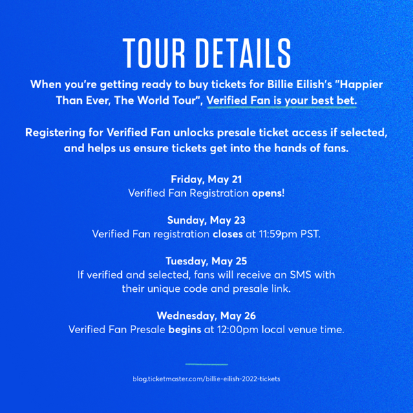 How to Get Tickets to Billie Eilish Happier Than Ever, The World Tour