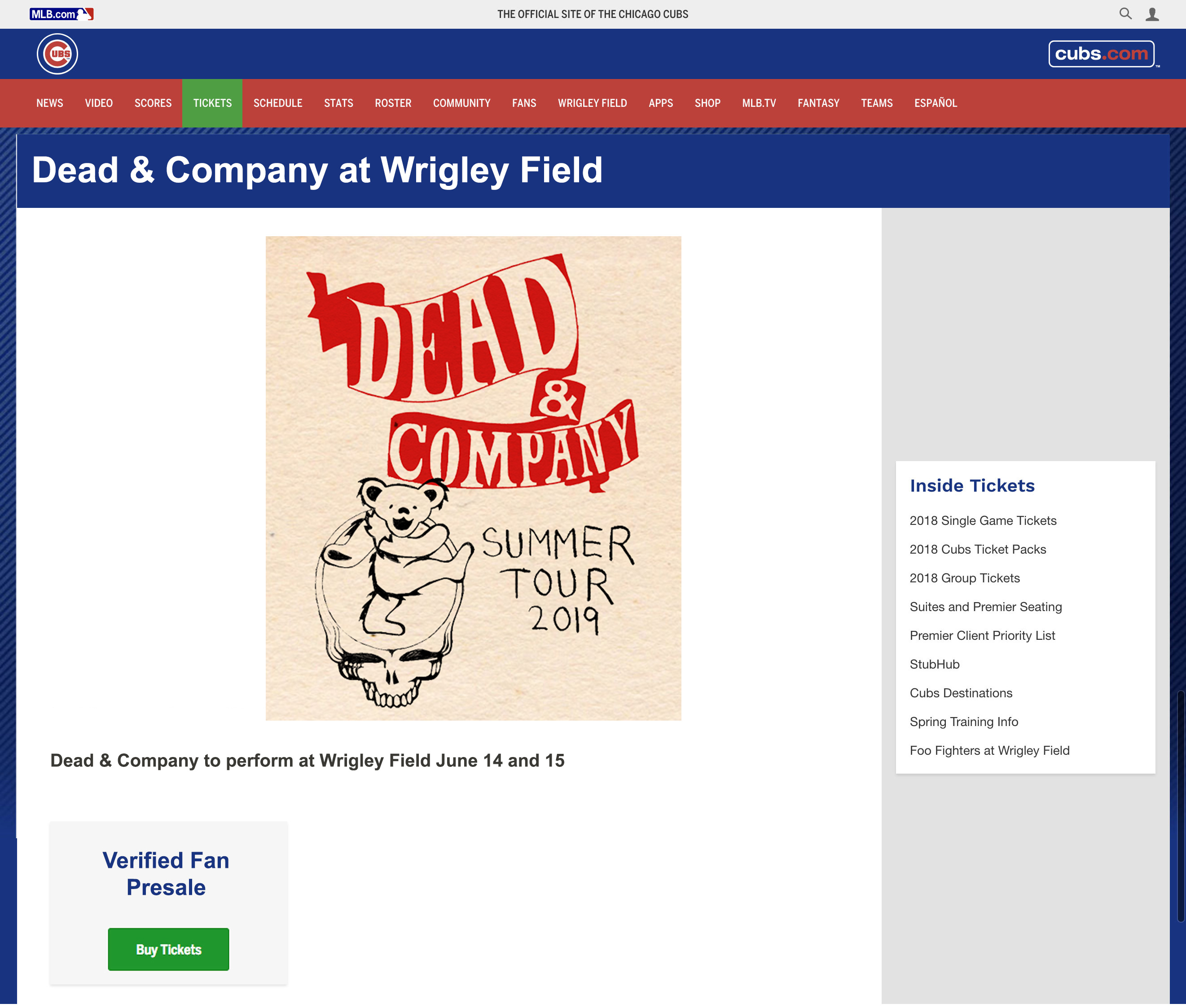 Dead And Company Wrigley Seating Chart