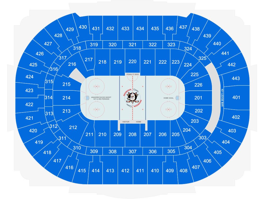 anaheim ducks honda center seatmap