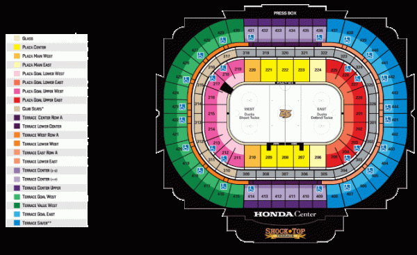 Honda Anaheim Seating Chart