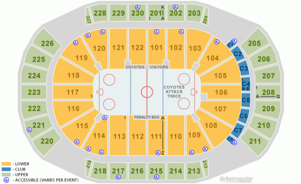 Coyotes Hockey Arena Seating Chart