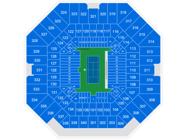 Seating chart for Arthur Ashe Stadium