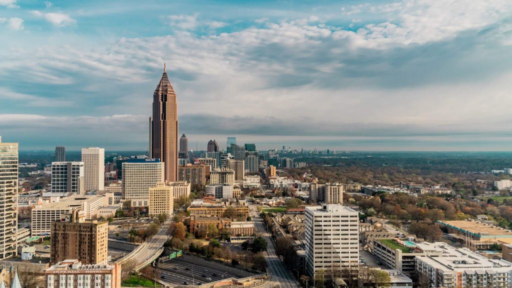 File:The Battery Atlanta high rises viewed from SunTrust Park, May