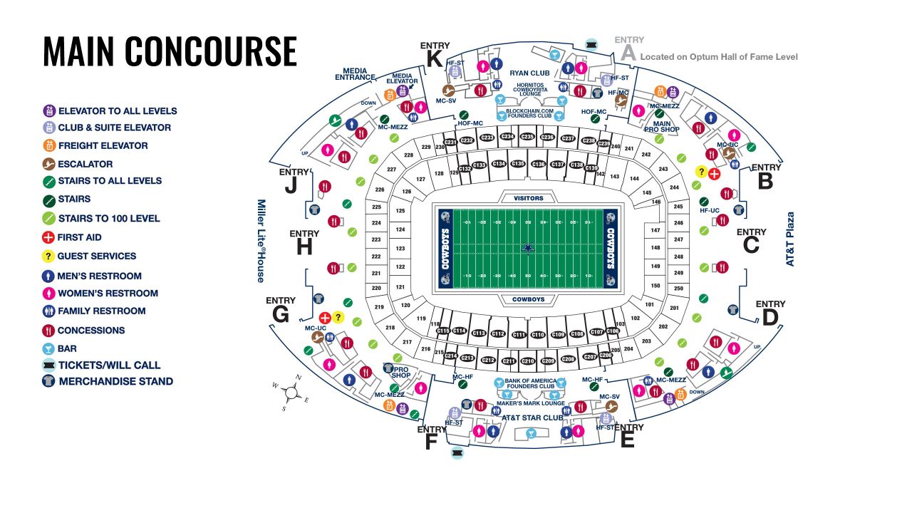 at&t stadium seating chart