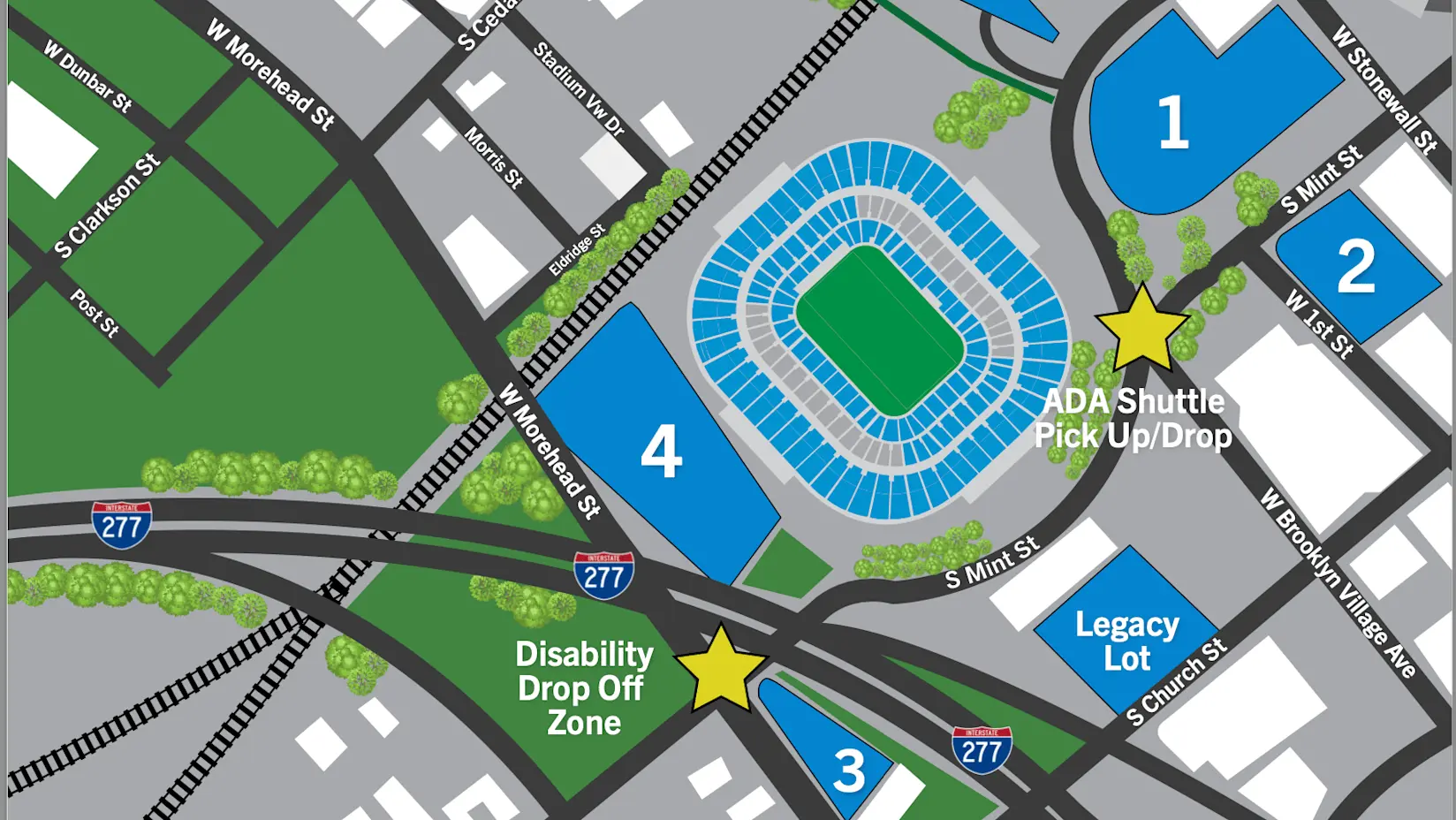 bank of america stadium parking map
