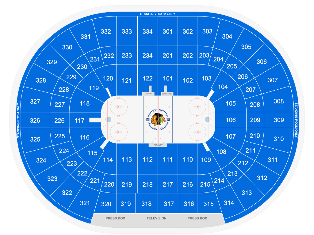 United Center Concert Seating Chart With Seat Numbers Two Birds Home