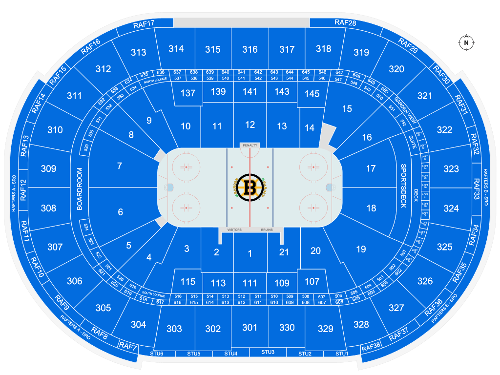 boston bruins td garden seating chart