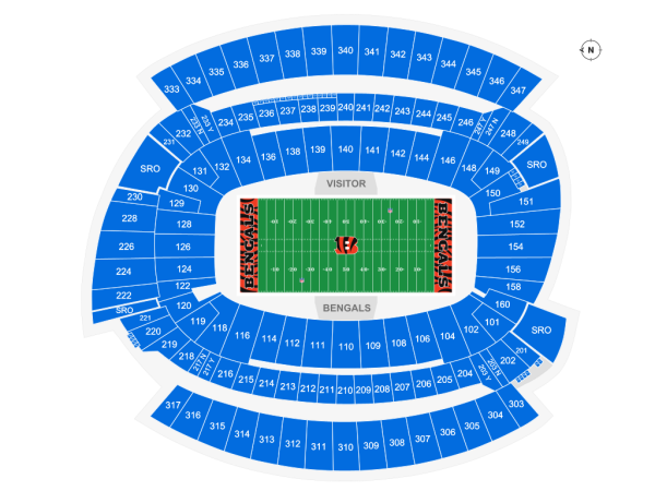 cincinnati bengals seating chart