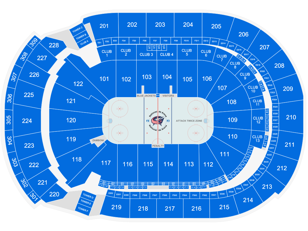 columbus blue jackets seating chart