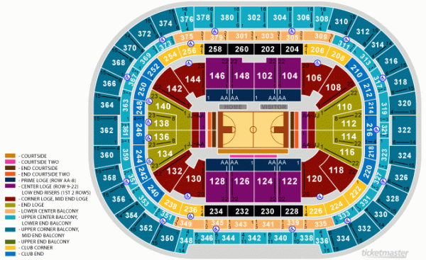 Pepsi Center Denver Colorado Seating Chart