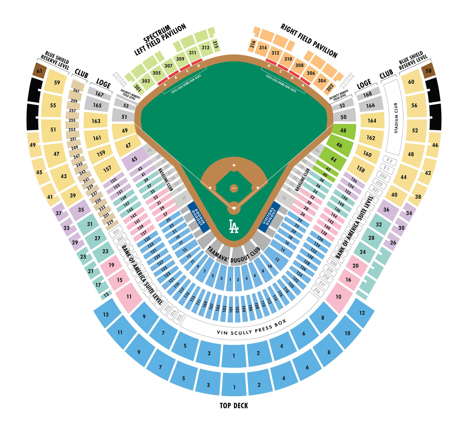 dodger stadium seating chart