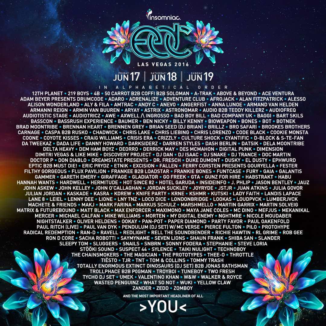 EDC Las Vegas 2016 Lineup Announcement