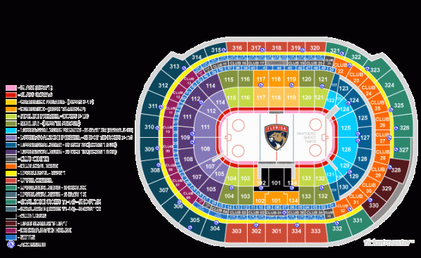 Florida Panthers Seating Chart 600x367 