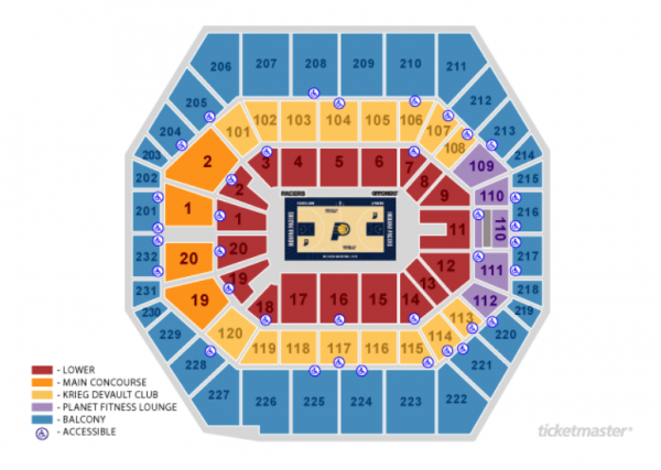 Indiana Pacers Tickets Seating Chart