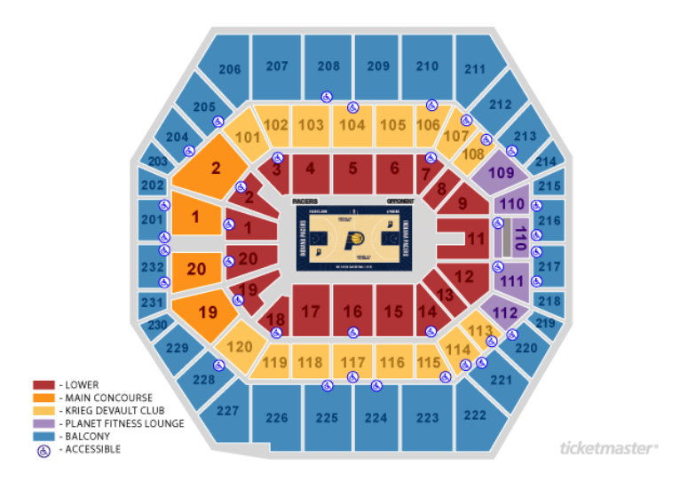 Indiana Pacers Home Schedule 2019-20 & Seating Chart | Ticketmaster Blog