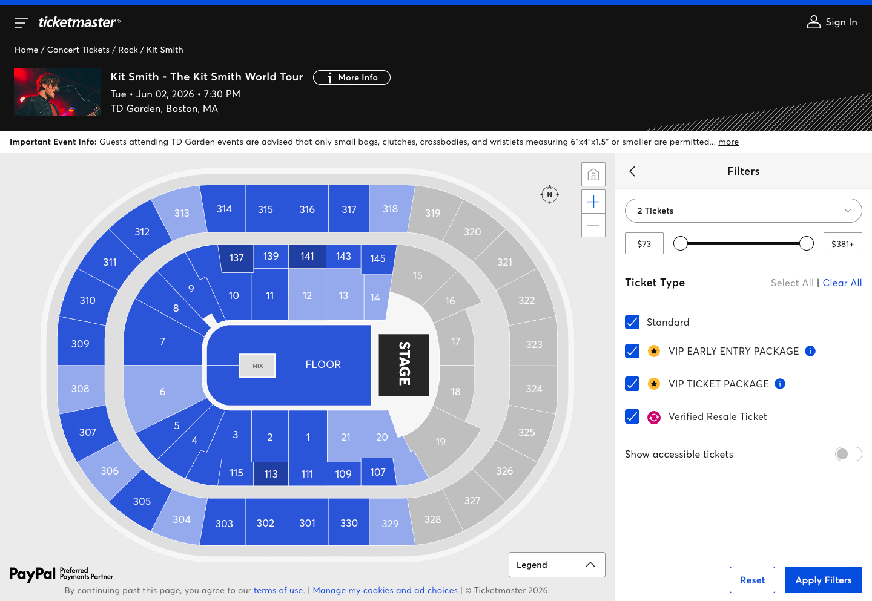 interactive seat map
