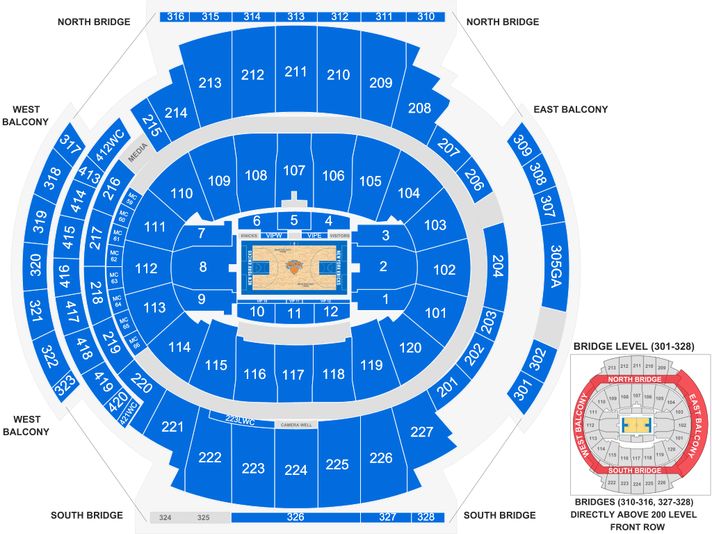 Square Garden Seating Chart Knicks