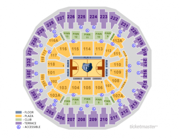 FedExForum Seating Chart With Seat Numbers