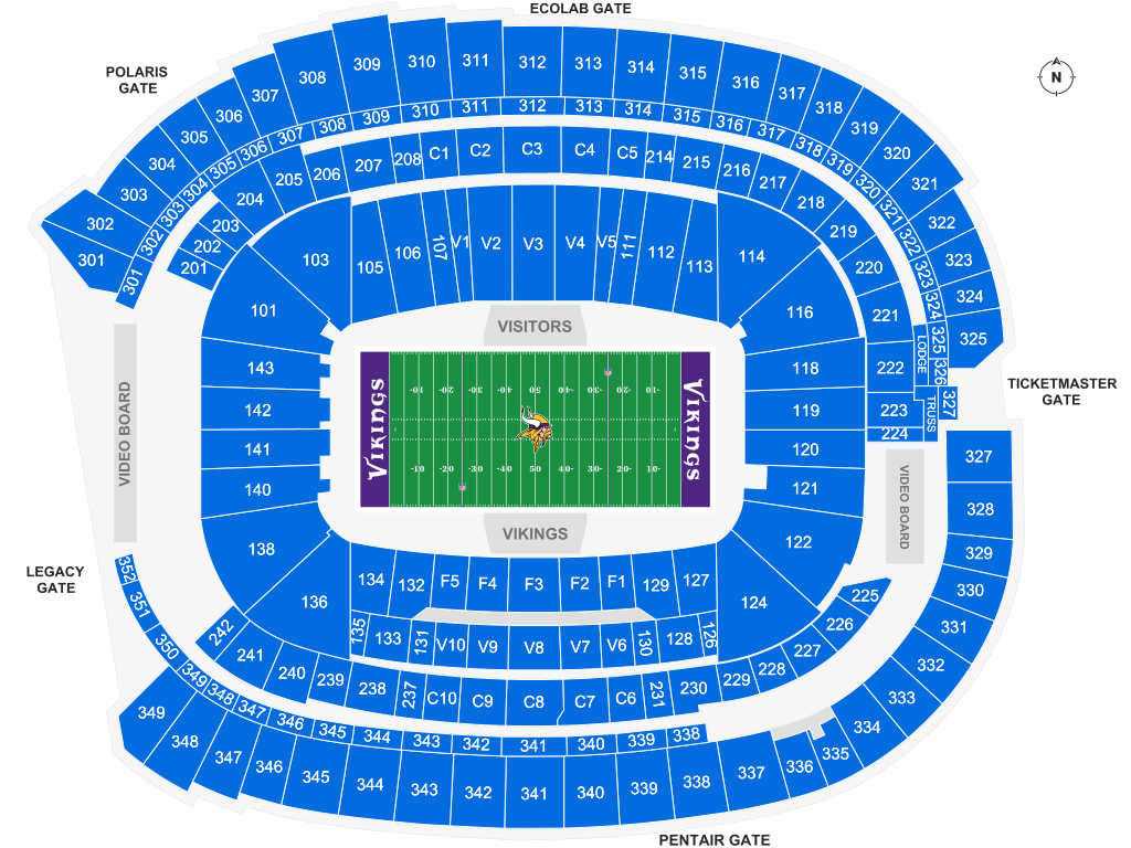 U.S. Bank Stadium Seating Chart and Map