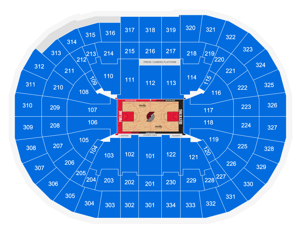 moda center seating chart