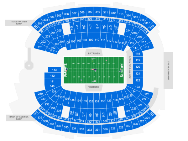 new england patriots seating chart