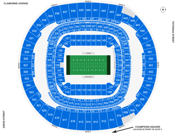 new orleans saints seating chart