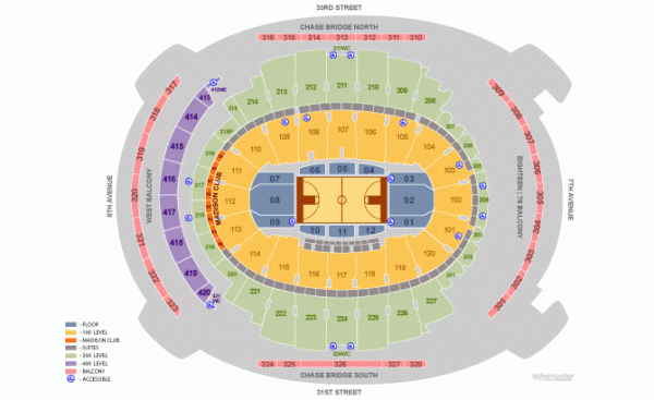 New York Knicks Home Schedule 2019-20 & Seating Chart ...
