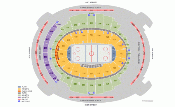 Rangers Hockey Seating Chart