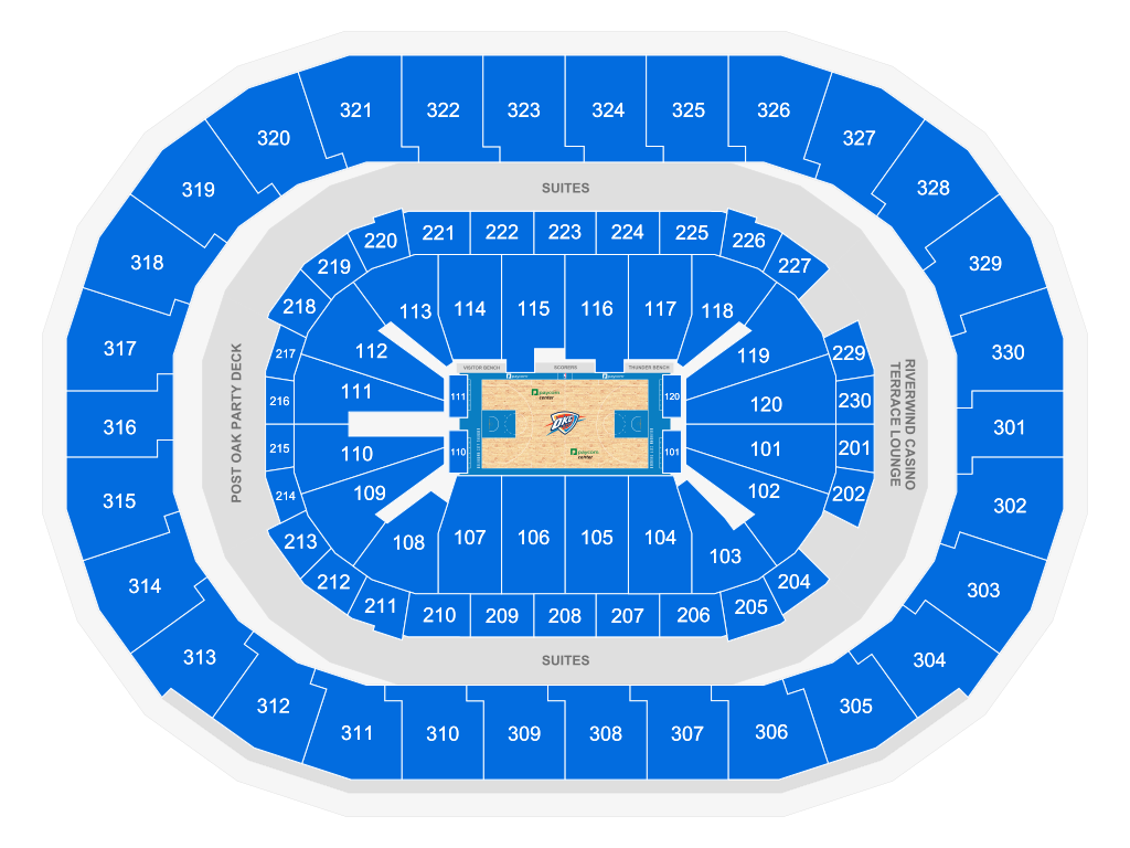 paycom center seating map