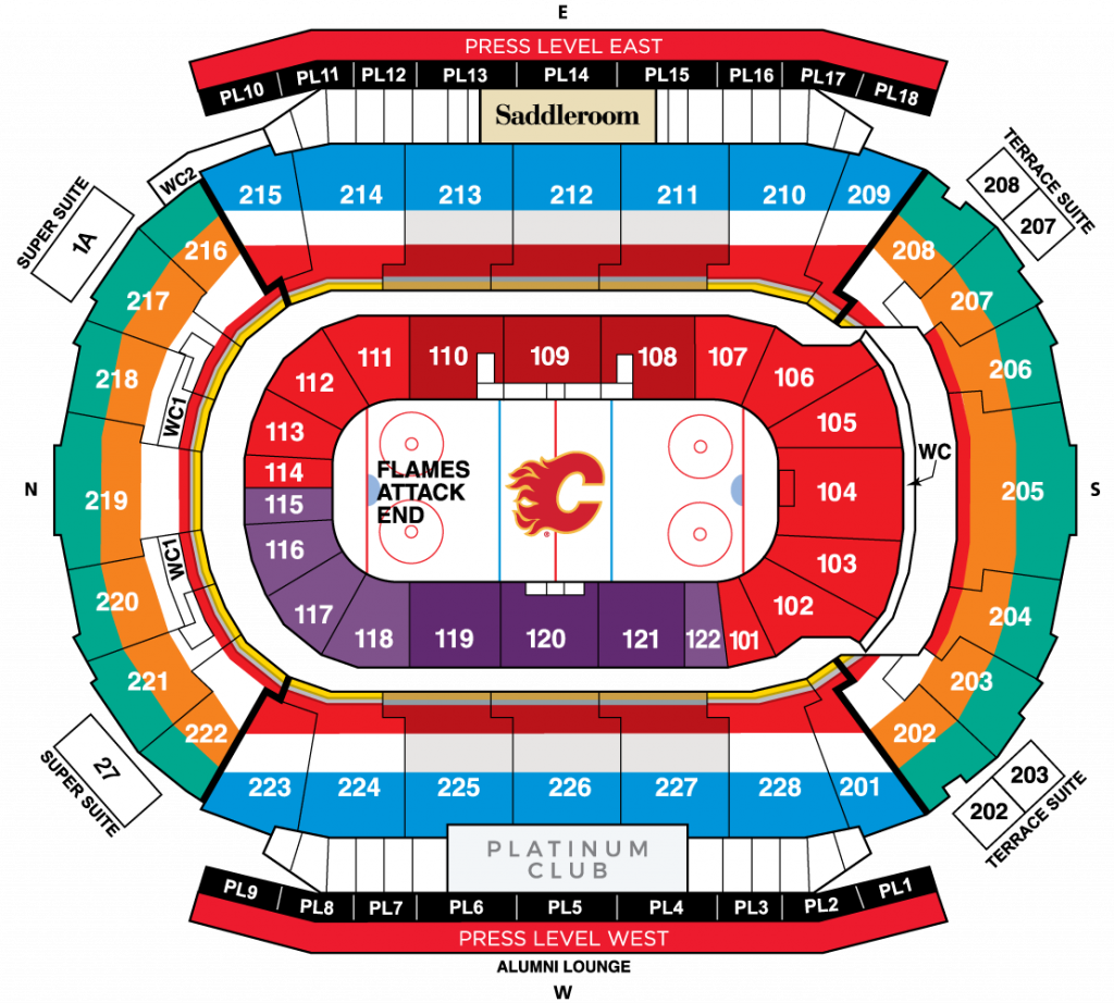 scotiabank saddledome seating chart