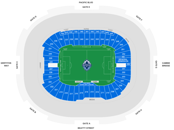 Vancouver Whitecaps FC seating chart