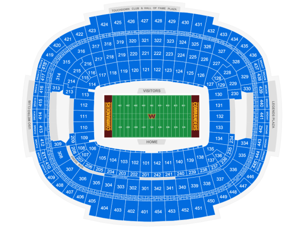 washington commanders seating chart