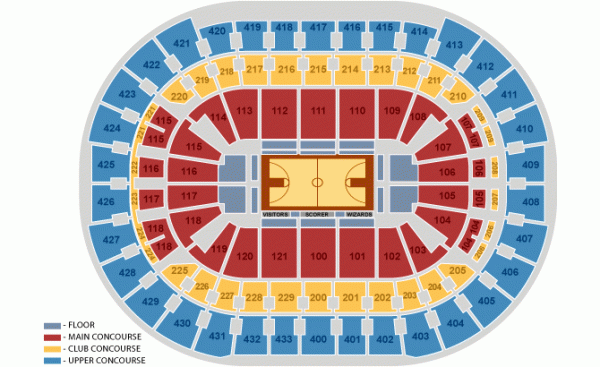 Washington Wizards Home Schedule 2019-20 & Seating Chart ...
